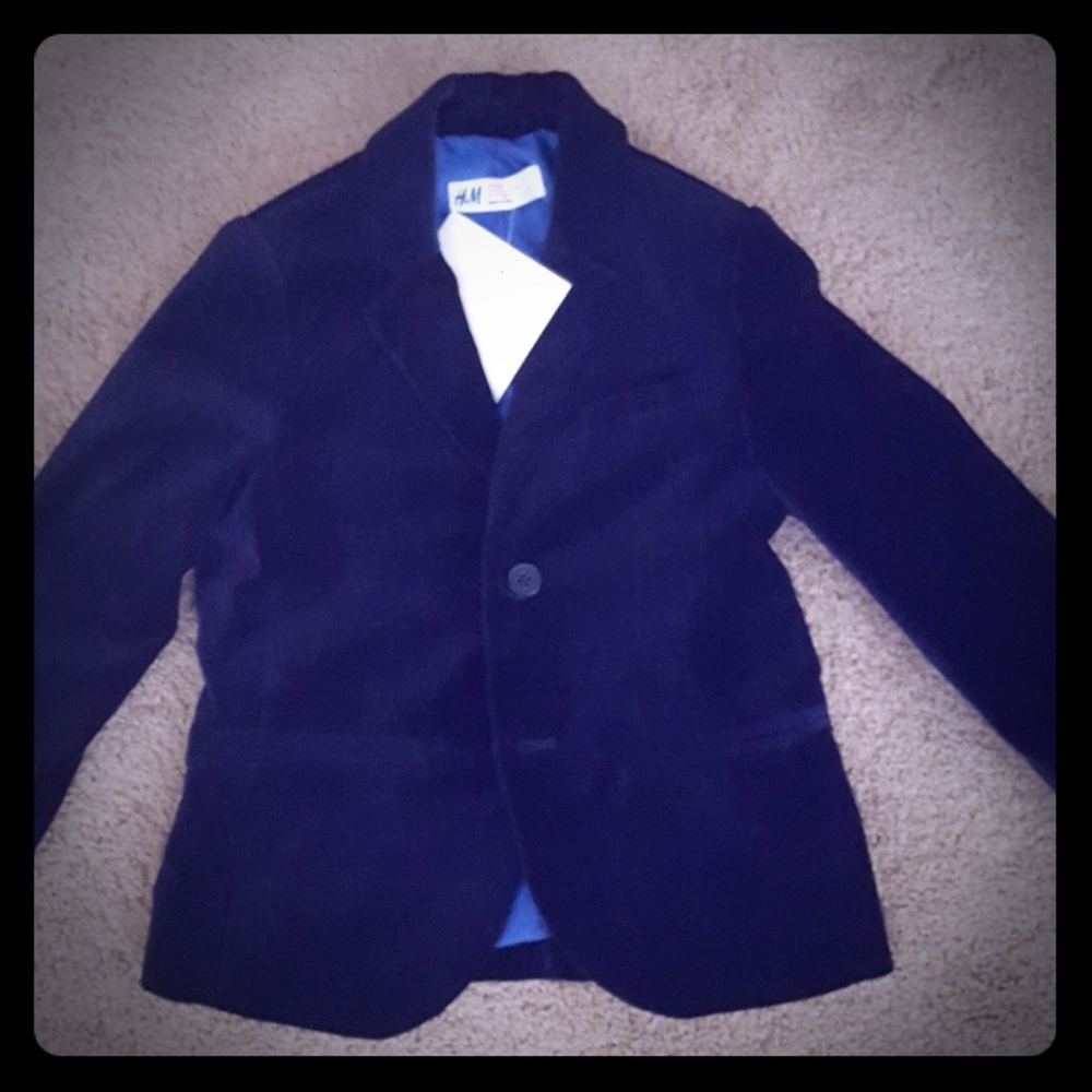 H&M Navy Velour Sport Coat Blazer